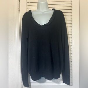 J.Crew 100% Cashmere Black V-Neck Sweater XL  Soft, Cozy, Luxury Essential